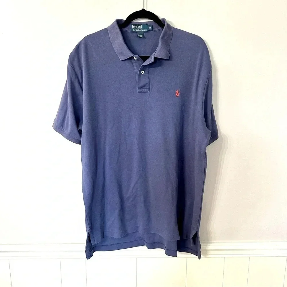Polo by Ralph Lauren Men’s Short Sleeve Blue Cotton Polo Size XL GUC